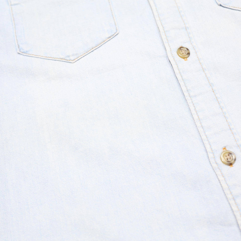 LEVI'S Mens Blue Denim Shirt L Western Style Long Sleeve Cotton Blend Casual