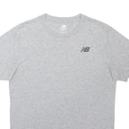 NEW BALANCE Mens Grey Graphic T-Shirt L Short Sleeve Crew Neck Cotton Blend