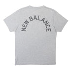 NEW BALANCE Mens Grey Graphic T-Shirt L Short Sleeve Crew Neck Cotton Blend