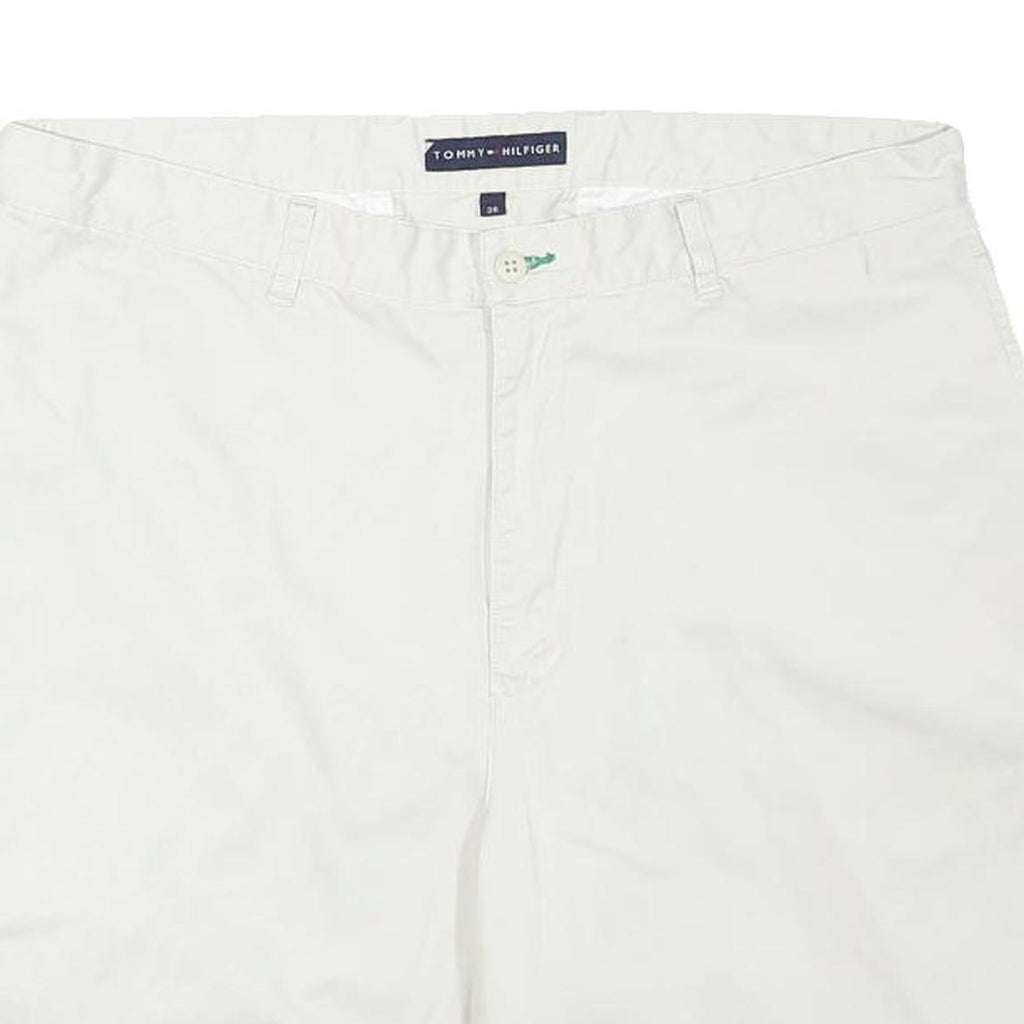 TOMMY HILFIGER Mens White Casual Shorts XL W36 Cotton Blend Comfort Lightweight