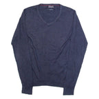 TOMMY HILFIGER Mens Jumper Blue Tight Knit L