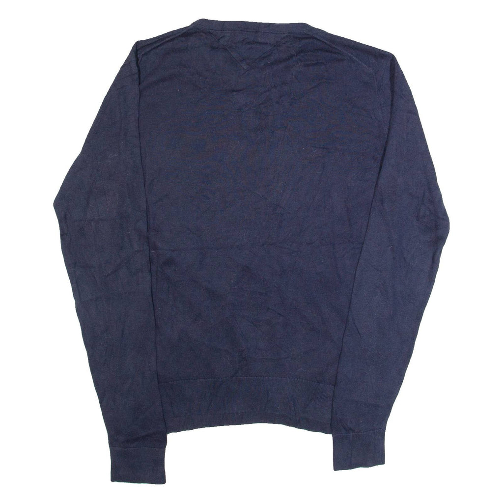 TOMMY HILFIGER Mens Jumper Blue Tight Knit L