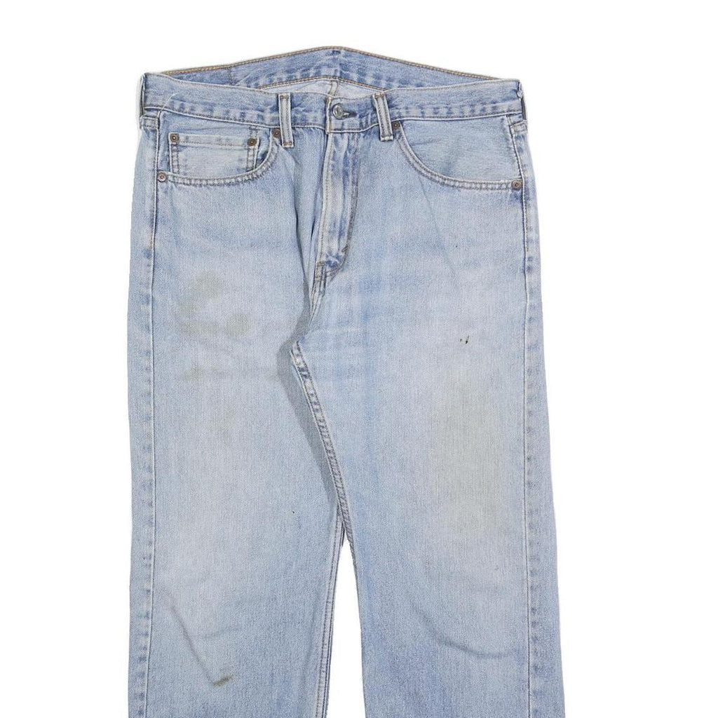 LEVI'S 505 Mens Jeans Blue Regular Straight Denim Light W34 L29 Classic Zip