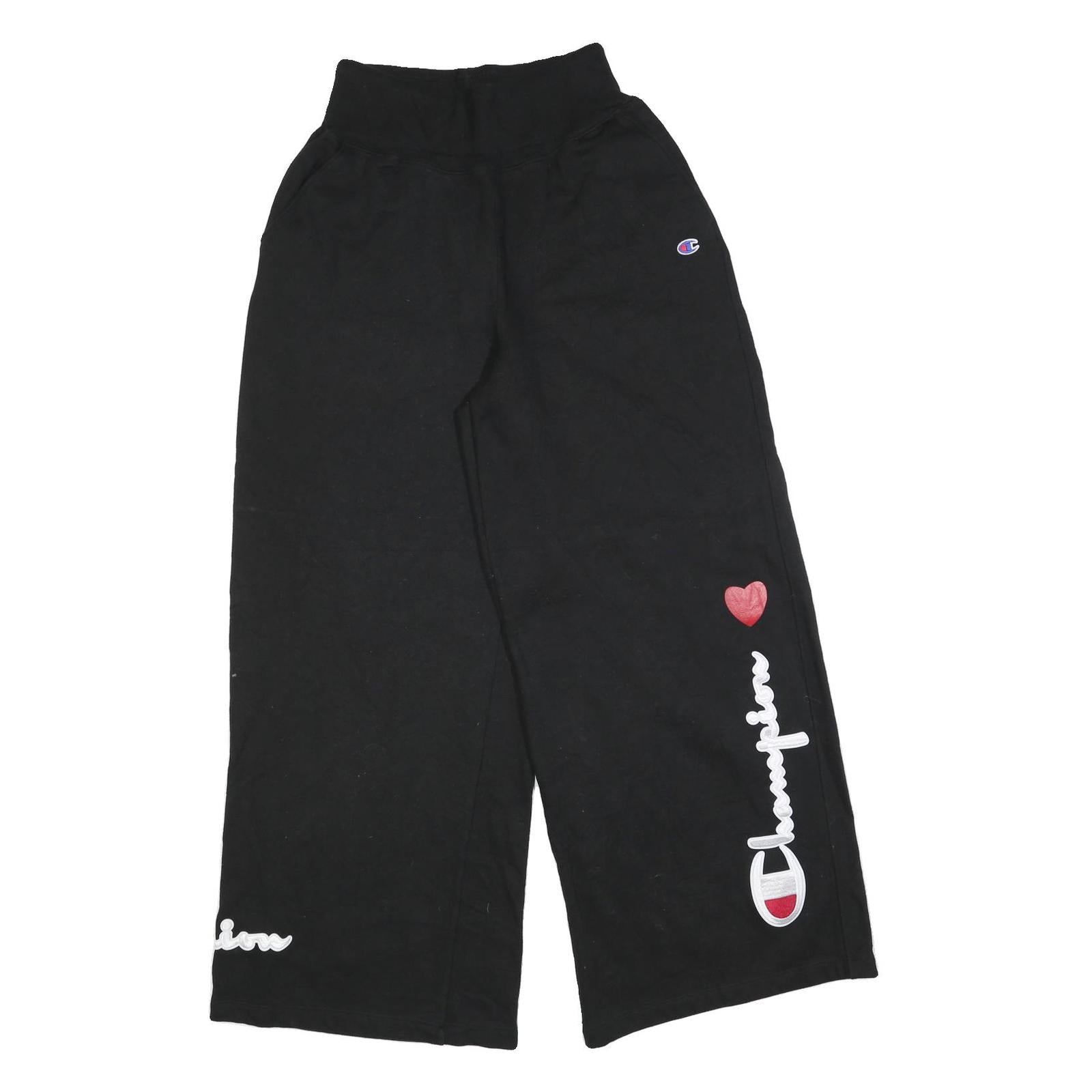 CHAMPION REVERSE WEAVE Womens Joggers Black L W30 L32 Relaxed Wide-Leg Cotton