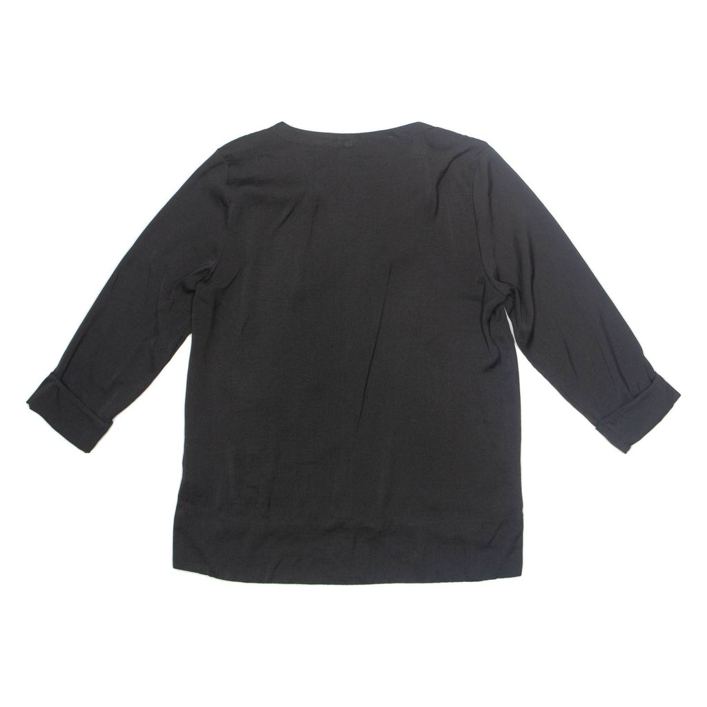 H&M Womens Blouse Black V-Neck Long Sleeve S