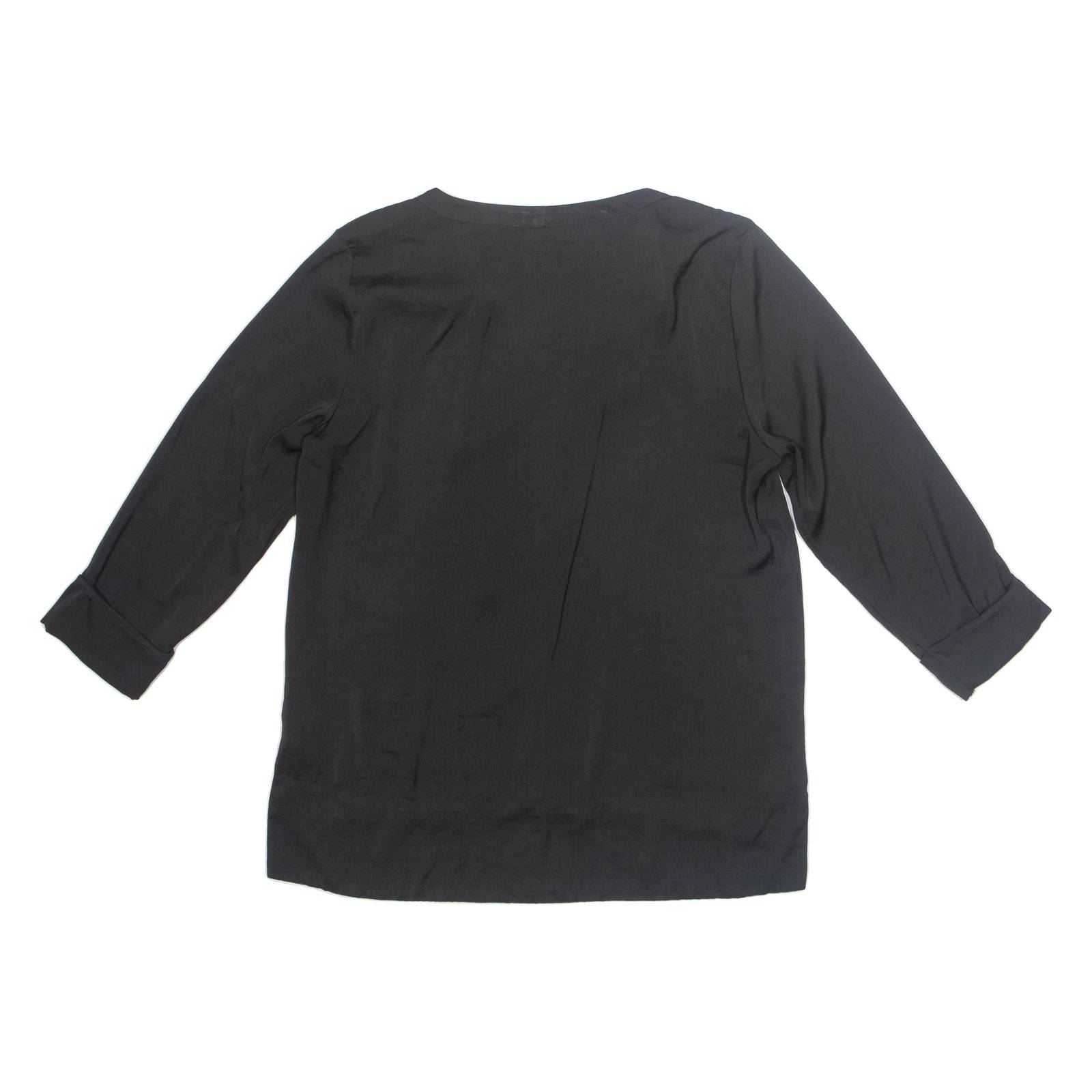 H&M Womens Blouse Black V-Neck Long Sleeve S