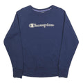 CHAMPION Mens Navy Blue Cotton Blend Crew Neck M Sweatshirt Pullover Logo