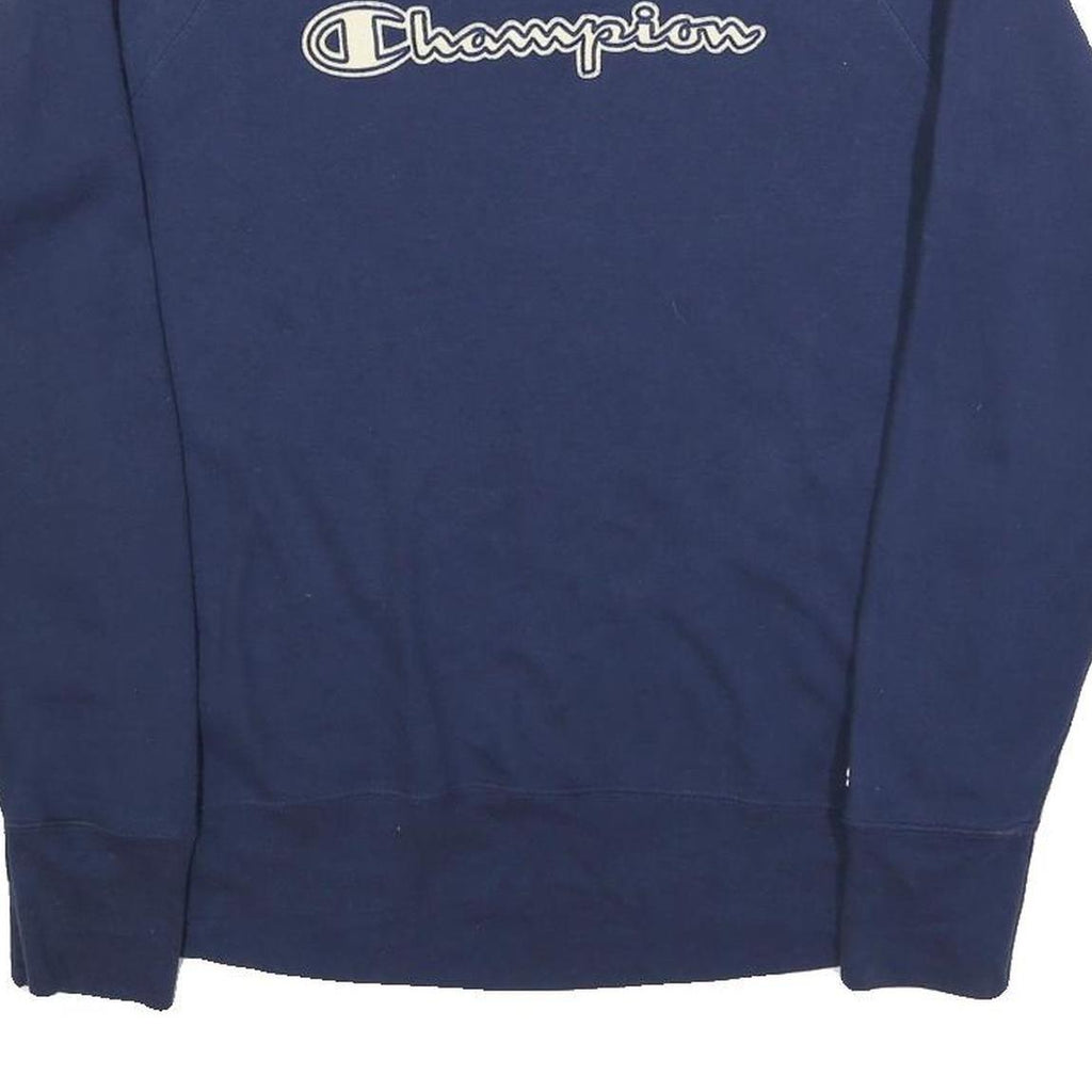 CHAMPION Mens Navy Blue Cotton Blend Crew Neck M Sweatshirt Pullover Logo