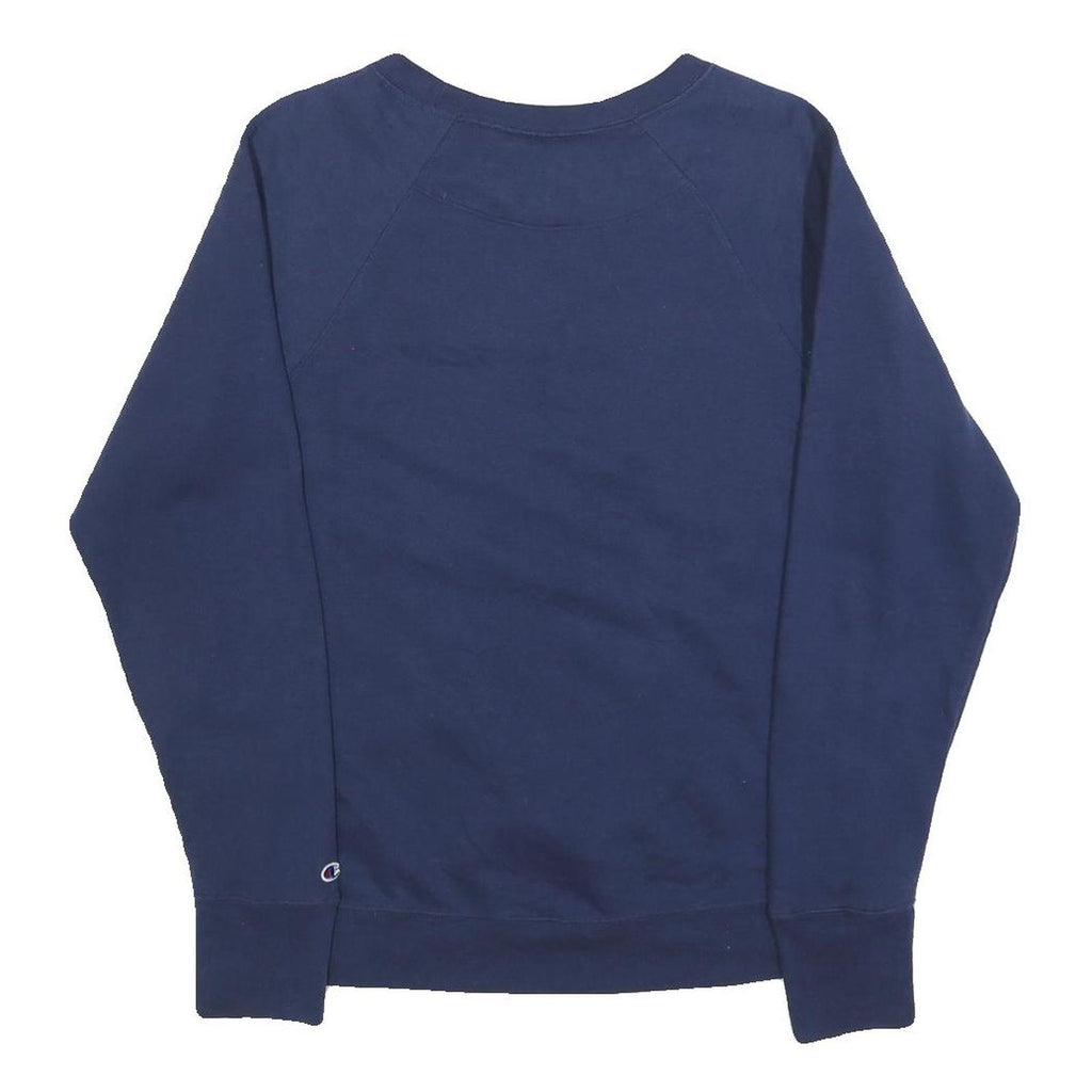 CHAMPION Mens Navy Blue Cotton Blend Crew Neck M Sweatshirt Pullover Logo