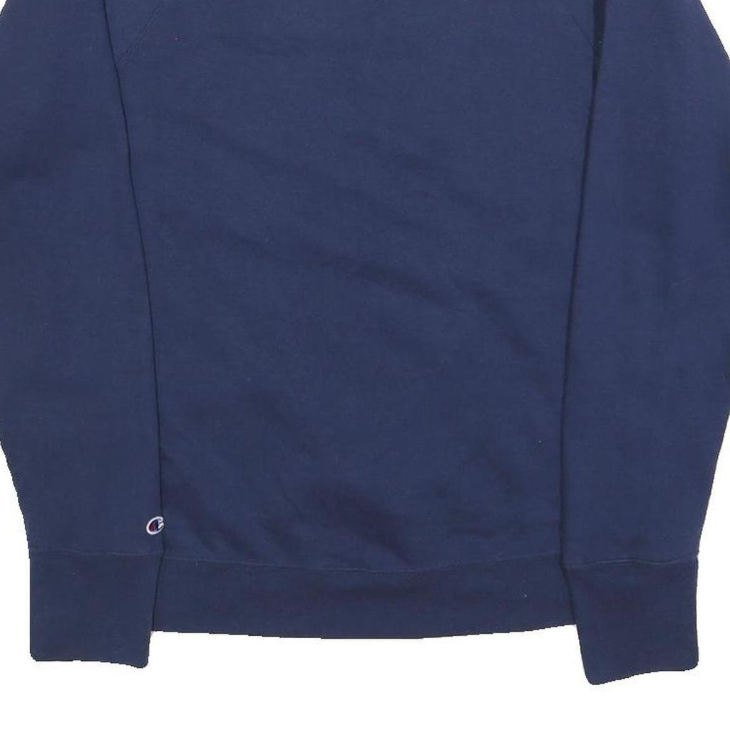 CHAMPION Mens Navy Blue Cotton Blend Crew Neck M Sweatshirt Pullover Logo