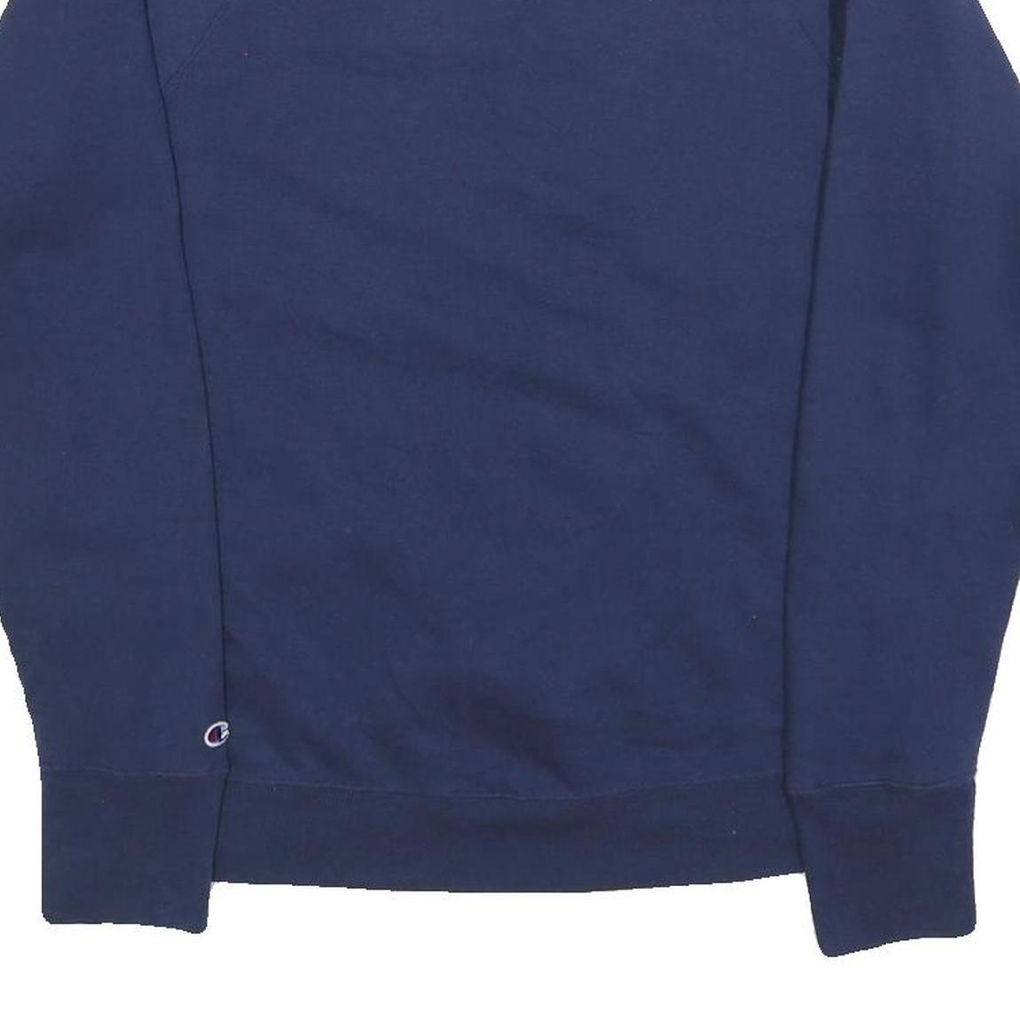 CHAMPION Mens Navy Blue Cotton Blend Crew Neck M Sweatshirt Pullover Logo