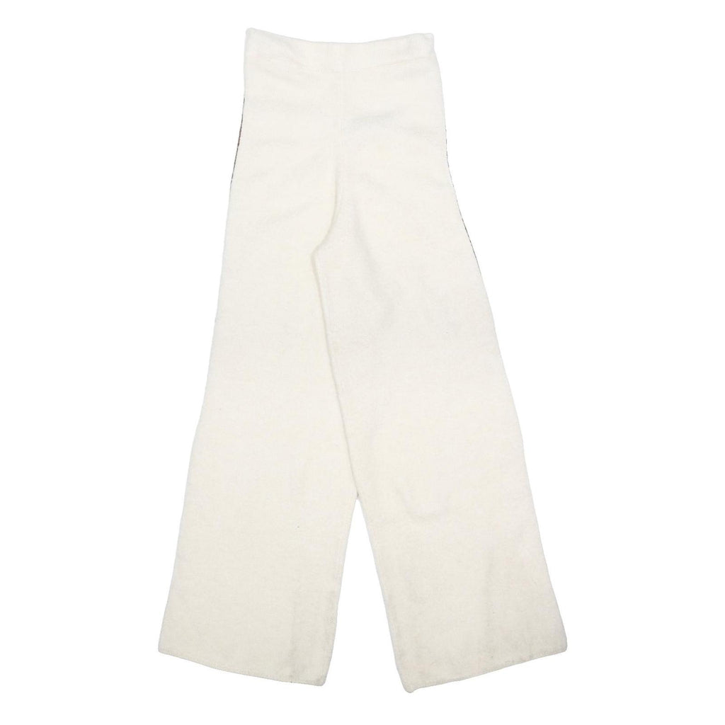 MNG Womens Acrylic Blend White Relaxed Wide-Leg Trousers W26 L33 Casual