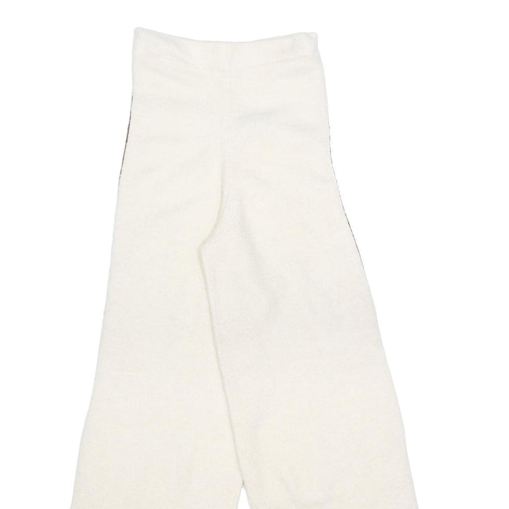 MNG Womens Acrylic Blend White Relaxed Wide-Leg Trousers W26 L33 Casual