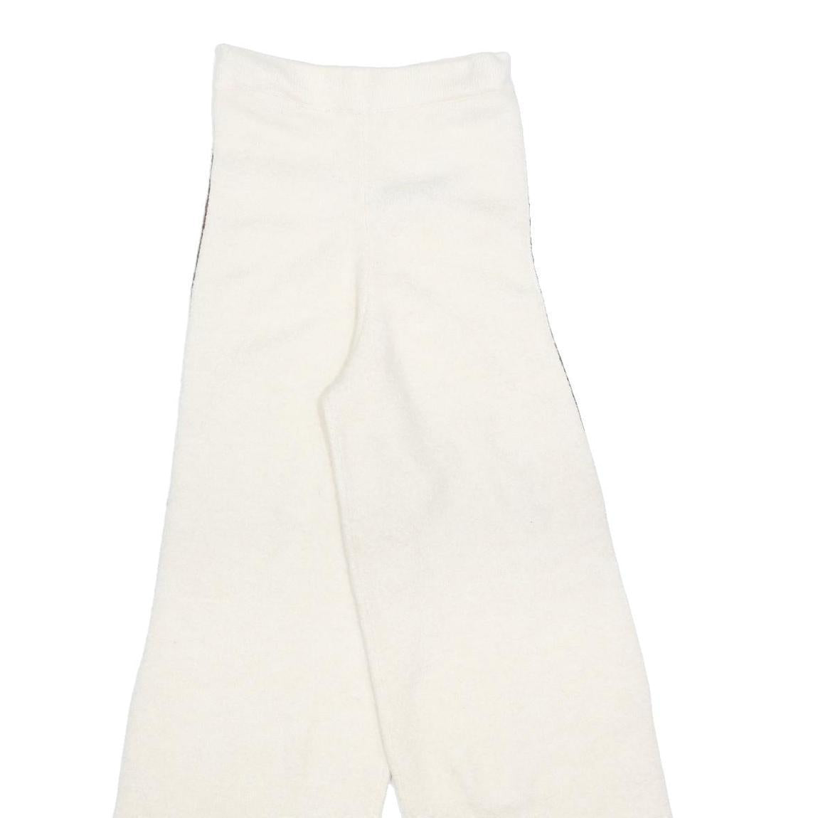 MNG Womens Acrylic Blend White Relaxed Wide-Leg Trousers W26 L33 Casual