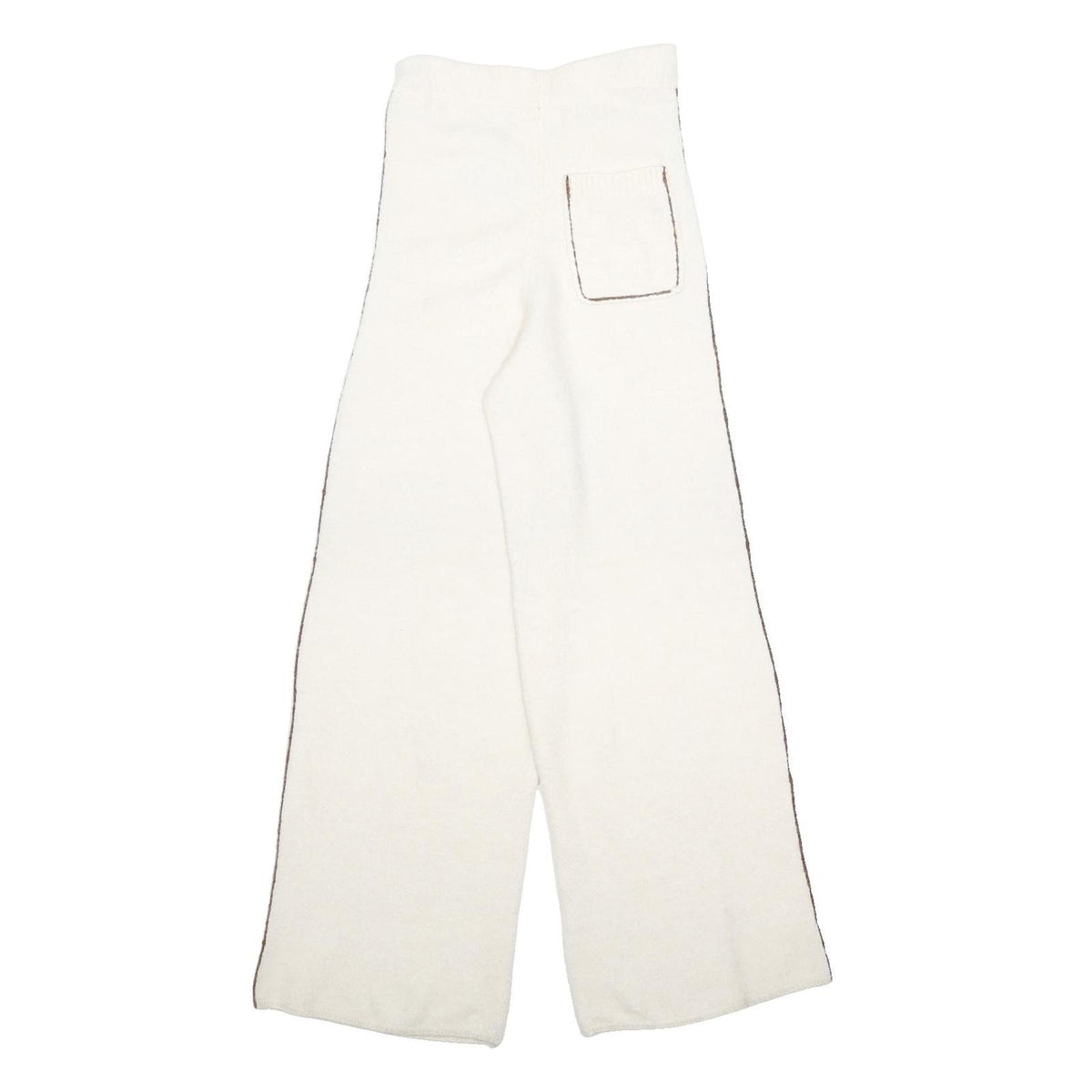MNG Womens Acrylic Blend White Relaxed Wide-Leg Trousers W26 L33 Casual