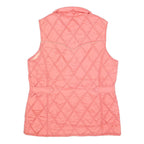 ROPER Womens Pink Quilted Sleeveless Jacket M Polyester Blend Button Front