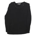 GERARD DAREL Womens Black Cotton Blend Basic Top Long Sleeve Round Neck S