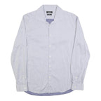 DKNY Mens Blue Cotton Blend Slim Fit Shirt M Stylish Button Down Long Sleeve