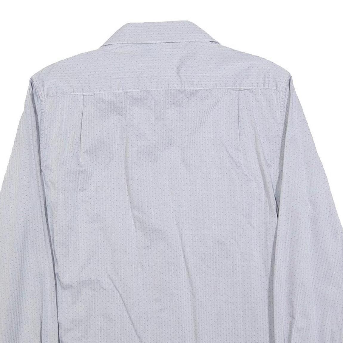 DKNY Mens Blue Cotton Blend Slim Fit Shirt M Stylish Button Down Long Sleeve