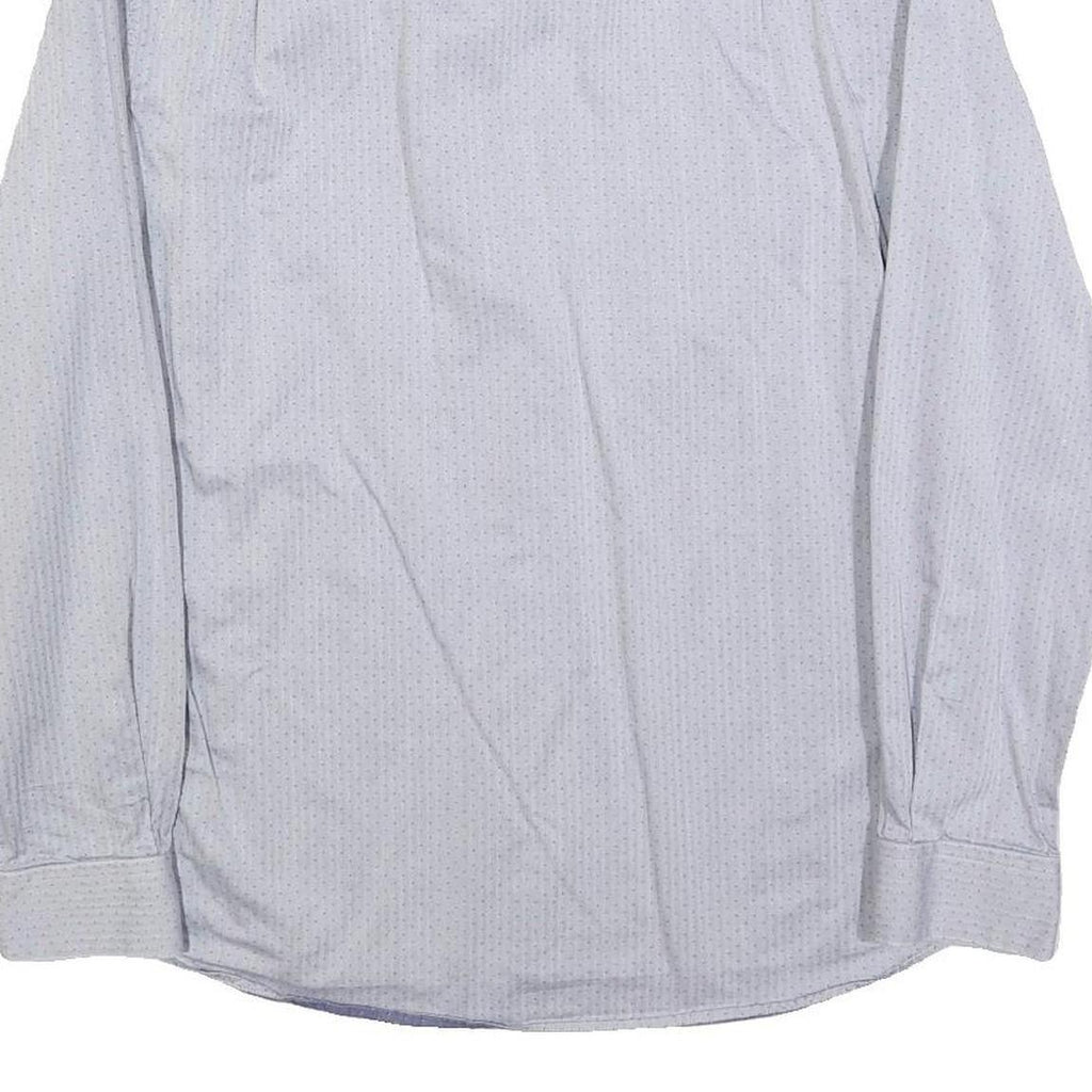 DKNY Mens Blue Cotton Blend Slim Fit Shirt M Stylish Button Down Long Sleeve