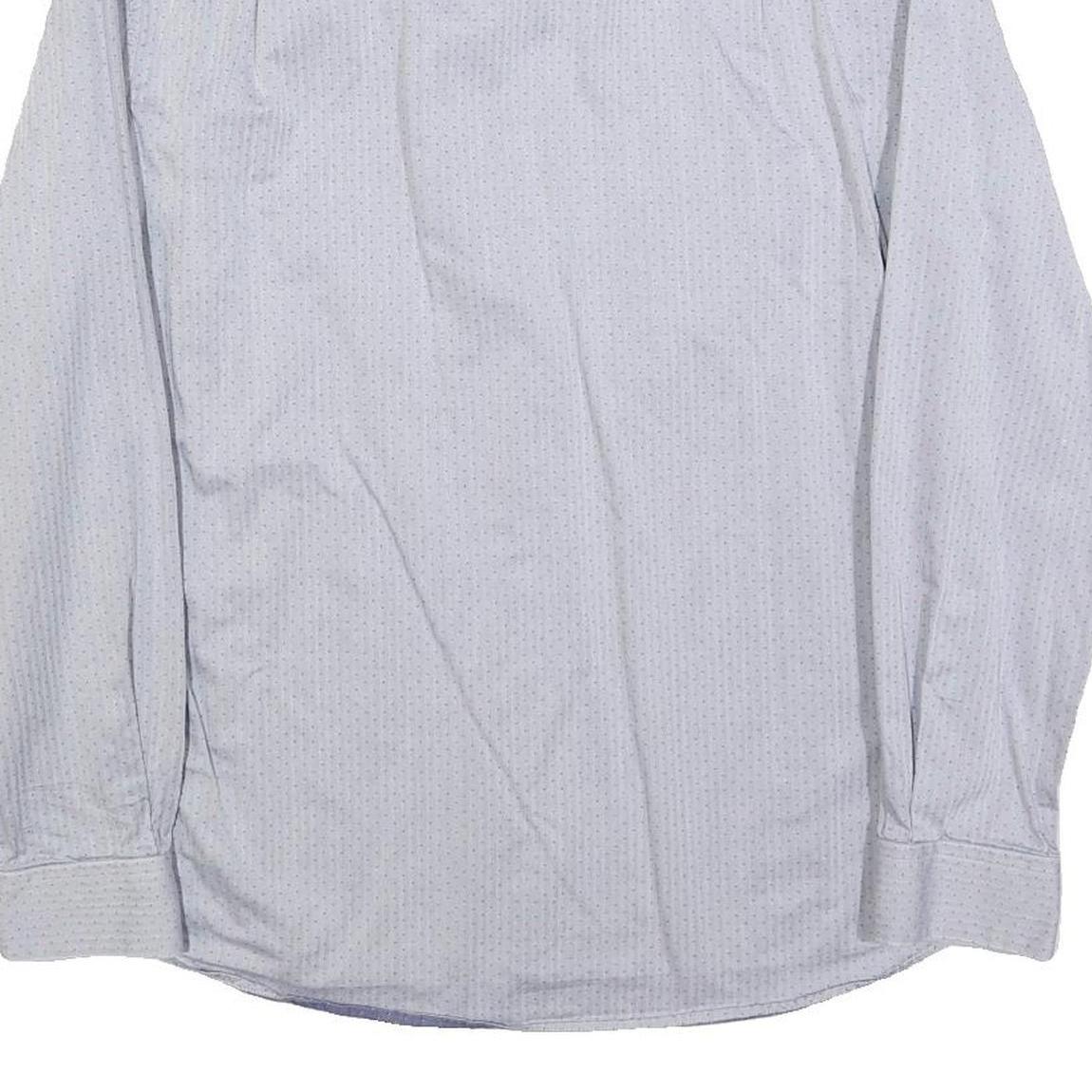 DKNY Mens Blue Cotton Blend Slim Fit Shirt M Stylish Button Down Long Sleeve