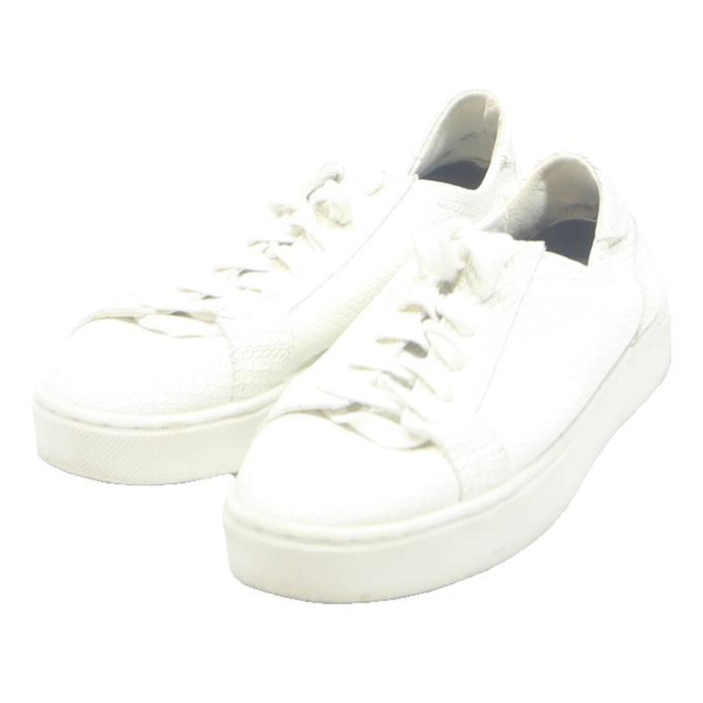 ZARA Womens Lace-Up Trainers White Leather UK 4 Casual Comfortable Premium