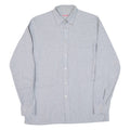 BARBADOS Mens Shirt Grey Striped Long Sleeve M