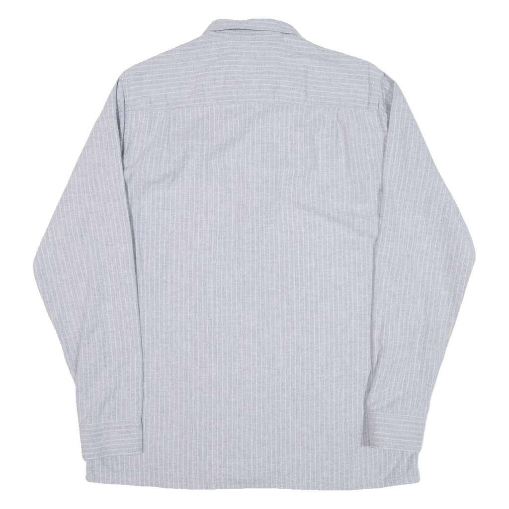 BARBADOS Mens Shirt Grey Striped Long Sleeve M