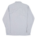 BARBADOS Mens Shirt Grey Striped Long Sleeve M