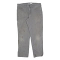 CARHARTT Mens Cotton Blend Grey Regular Straight Trousers W36 L32 Workwear