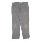 CARHARTT Mens Cotton Blend Grey Regular Straight Trousers W36 L32 Workwear