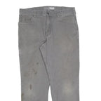 CARHARTT Mens Cotton Blend Grey Regular Straight Trousers W36 L32 Workwear