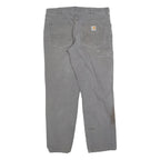 CARHARTT Mens Cotton Blend Grey Regular Straight Trousers W36 L32 Workwear