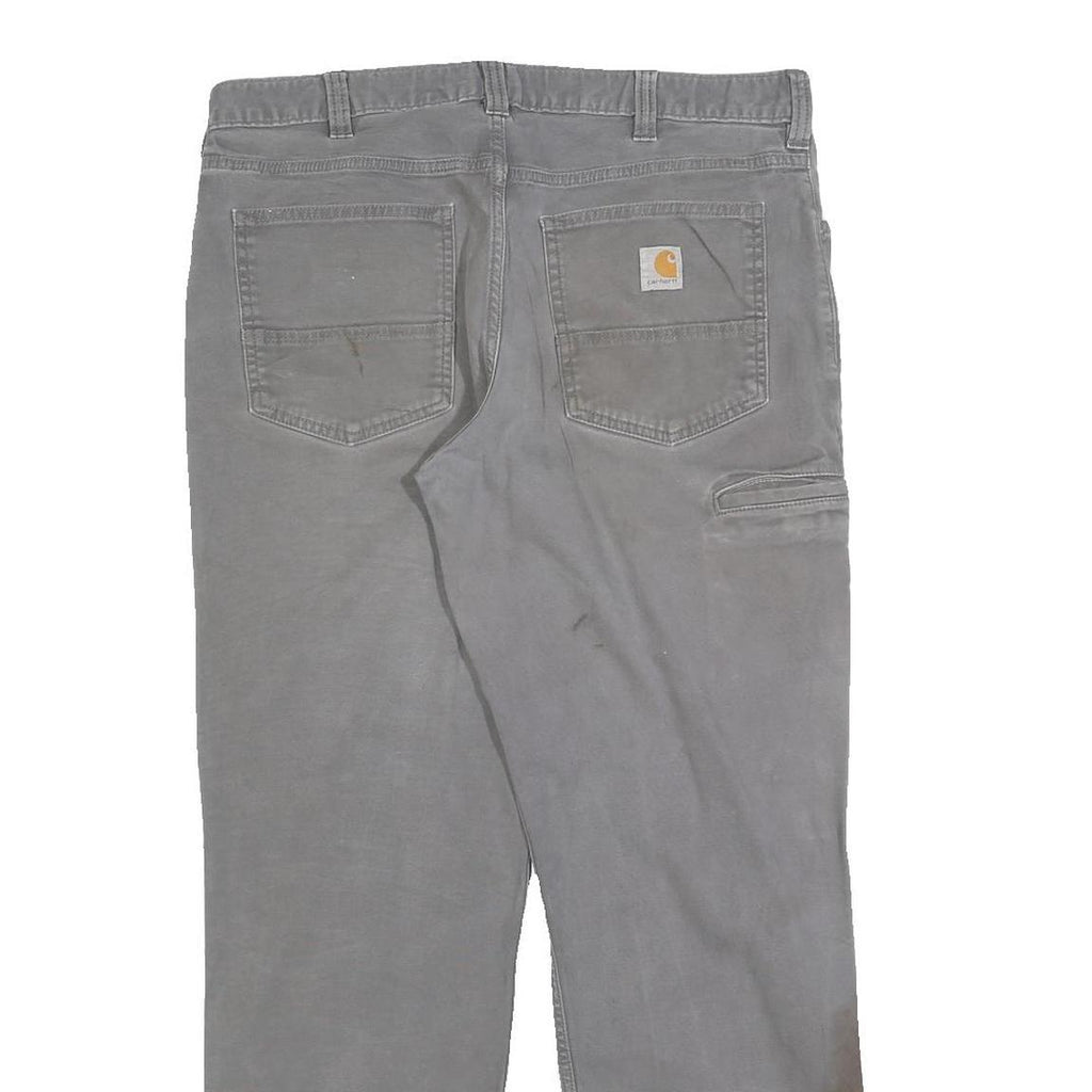 CARHARTT Mens Cotton Blend Grey Regular Straight Trousers W36 L32 Workwear