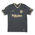 NIKE DRI FIT Mens Black & Gold FC Barcelona Football Shirt M Short Sleeve V Neck