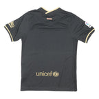 NIKE DRI FIT Mens Black & Gold FC Barcelona Football Shirt M Short Sleeve V Neck
