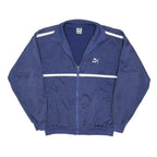 PUMA Mens Blue Zip Track Jacket L Polyester Blend Plain Casual Sportswear