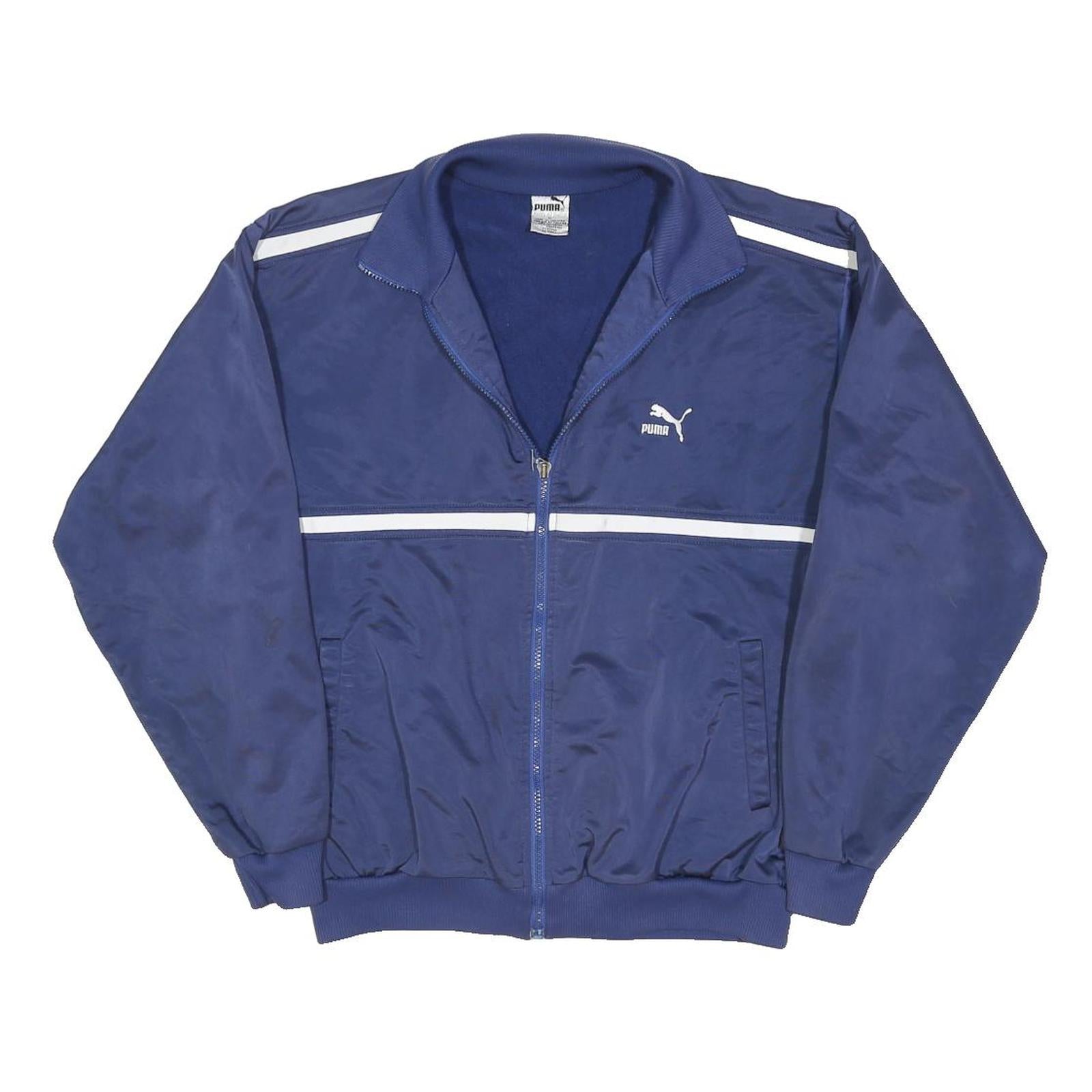 PUMA Mens Blue Zip Track Jacket L Polyester Blend Plain Casual Sportswear