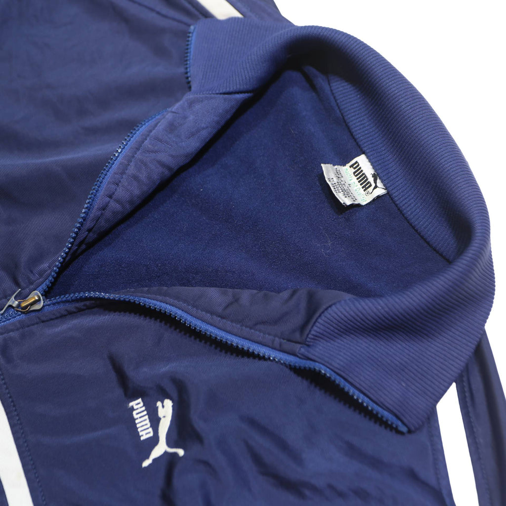 PUMA Mens Blue Zip Track Jacket L Polyester Blend Plain Casual Sportswear
