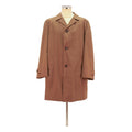 Mens Brown Button Cotton Blend Classic Jacket L Plain Button Closure