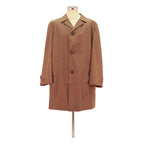 Mens Brown Button Cotton Blend Classic Jacket L Plain Button Closure
