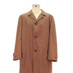 Mens Brown Button Cotton Blend Classic Jacket L Plain Button Closure