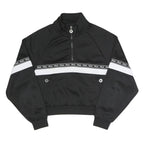 FILA Womens Black & White Logo Tape Half Zip Sweatshirt M Casual Sporty