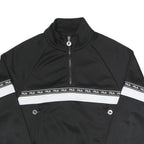 FILA Womens Black & White Logo Tape Half Zip Sweatshirt M Casual Sporty