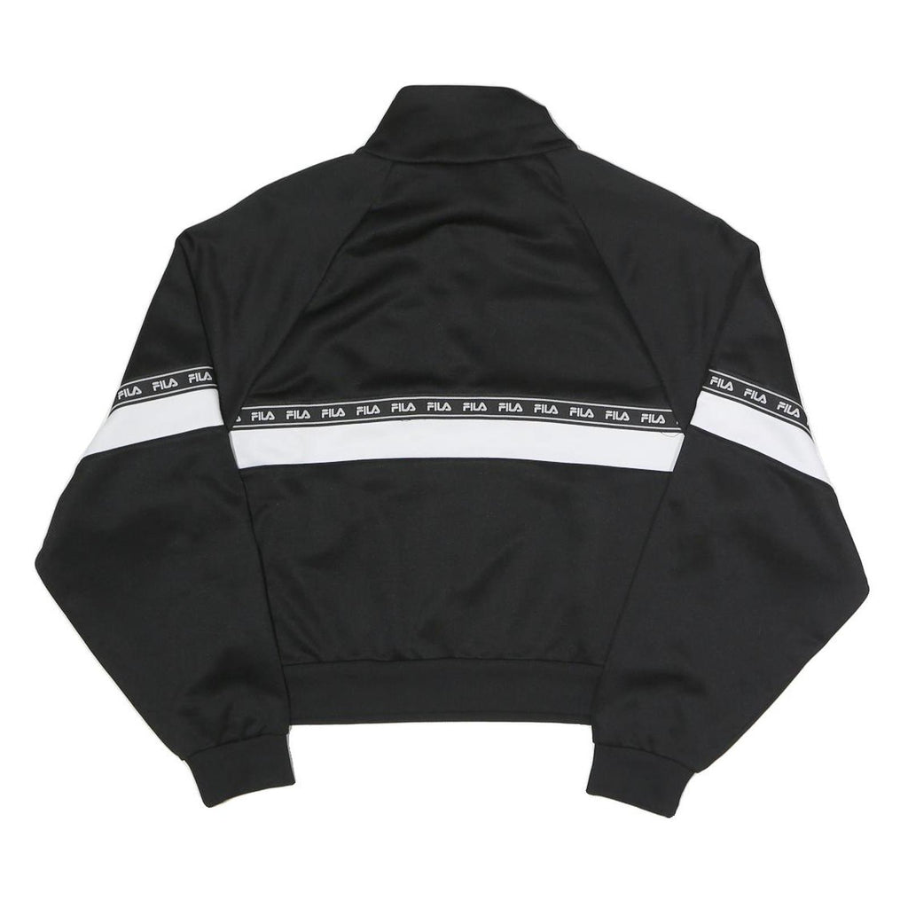FILA Womens Black & White Logo Tape Half Zip Sweatshirt M Casual Sporty