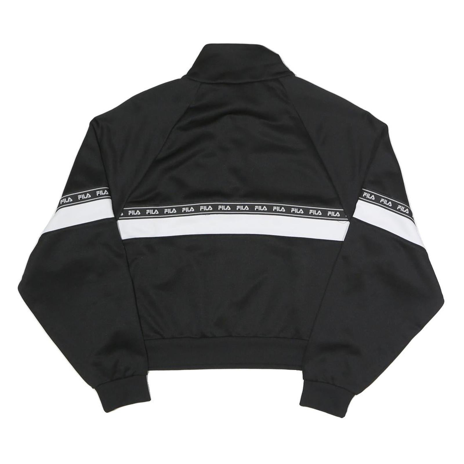FILA Womens Black & White Logo Tape Half Zip Sweatshirt M Casual Sporty