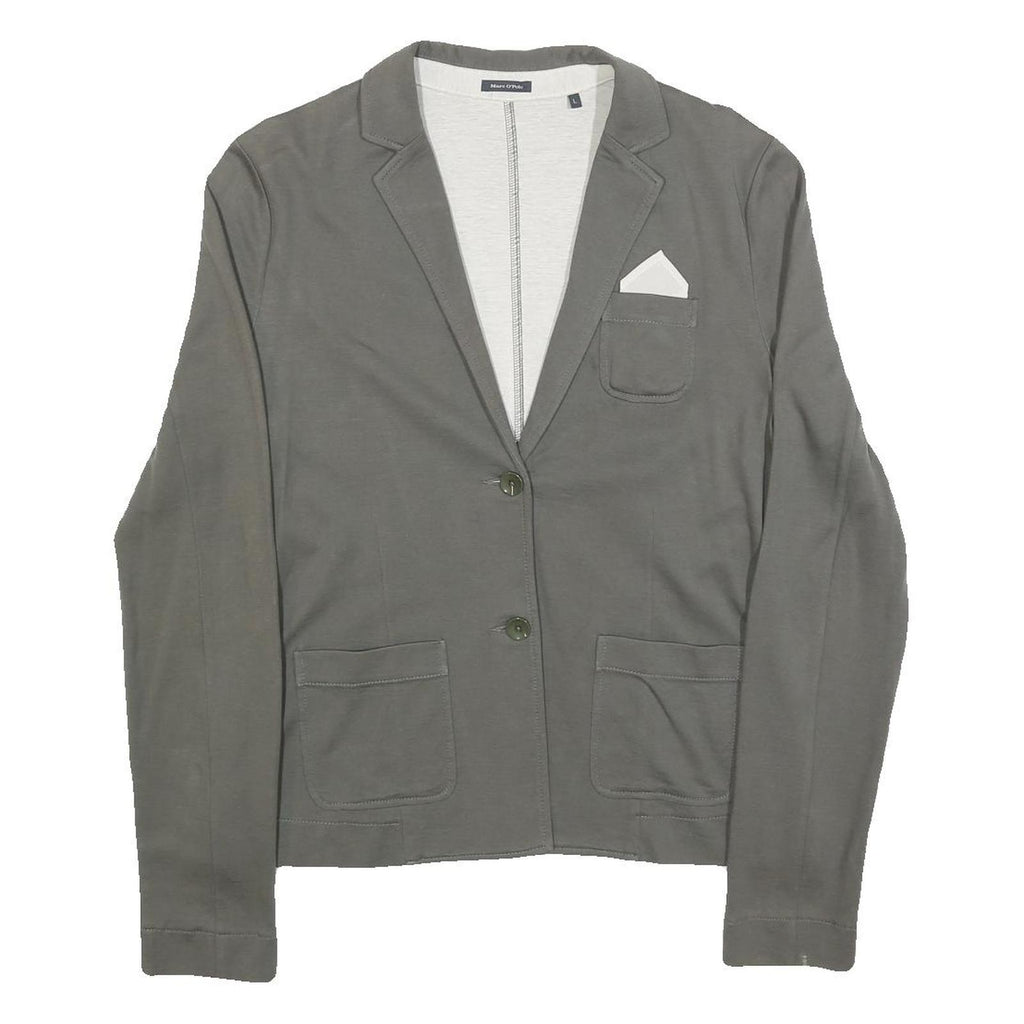MARC O'POLO Womens Grey Button Jacket L Cotton Blend Casual Stylish