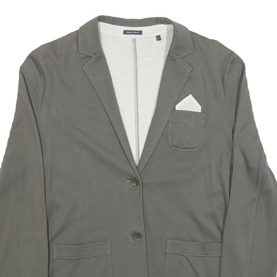 MARC O'POLO Womens Grey Button Jacket L Cotton Blend Casual Stylish