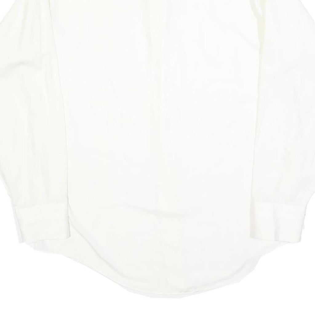 MANHATTEN Mens White Cotton Blend Shirt M Classic Fit Long Sleeve Button Shirt