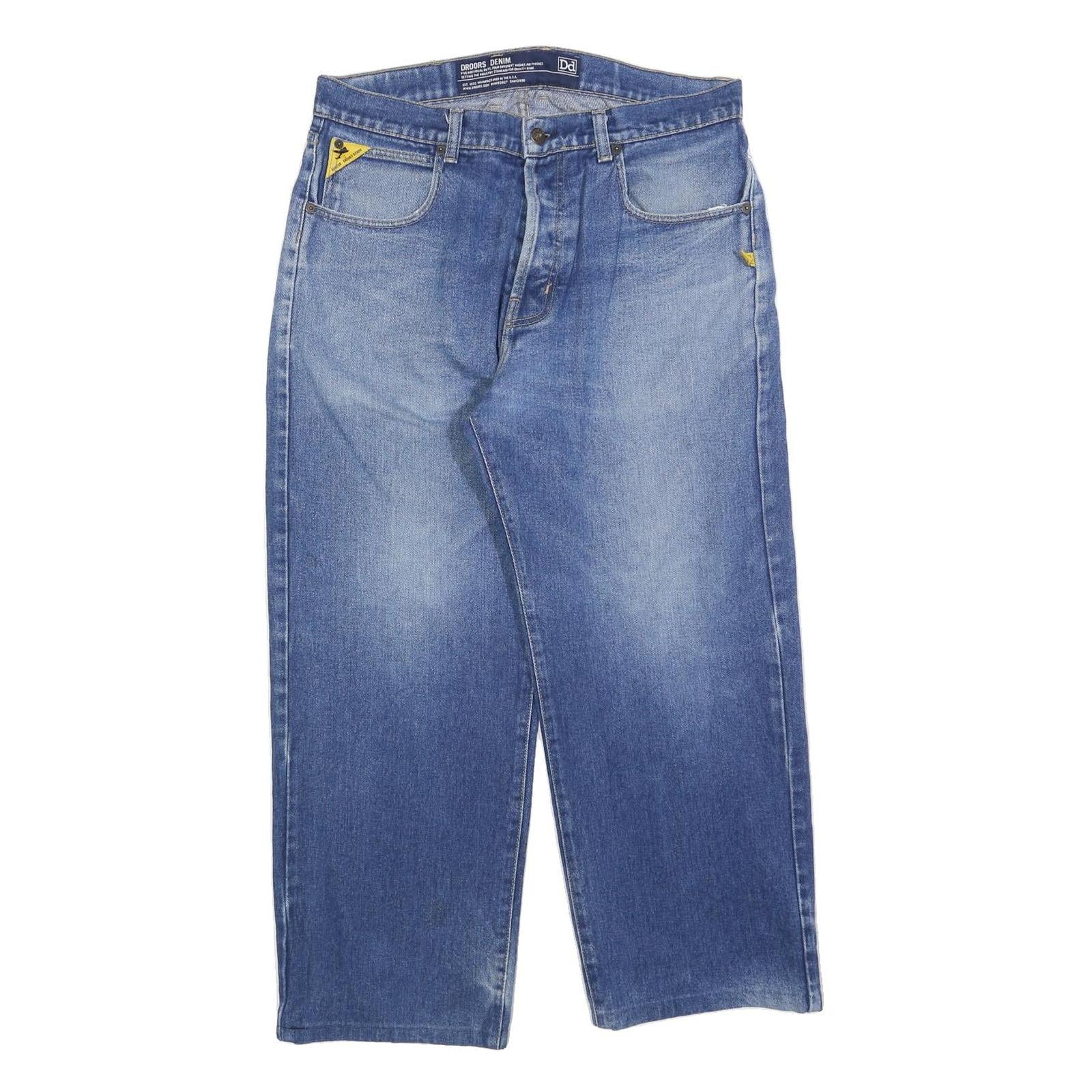 DOORS DENIM Mens Jeans Blue Relaxed Straight Denim Medium W34 L27 Casual Zip